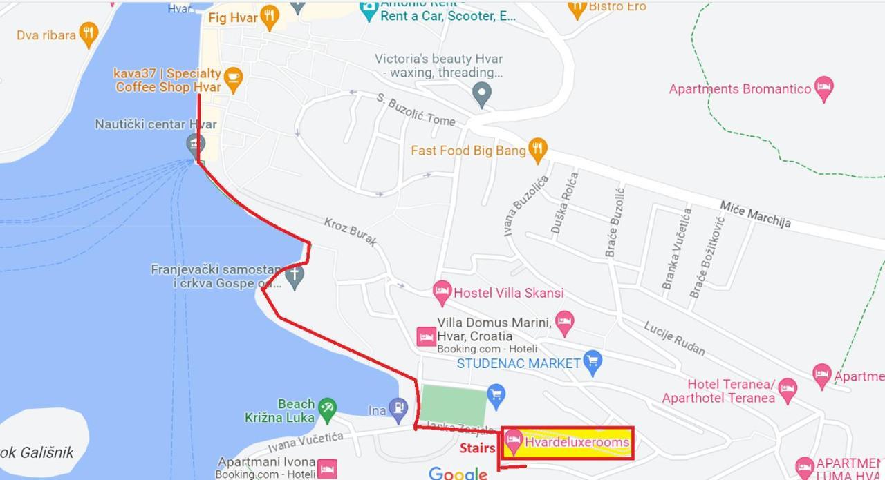 חוואר Hvar Deluxe Rooms מראה חיצוני תמונה